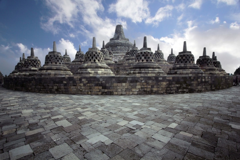 2K, no people, ancient, architecture, tourism, stone material, java, building exterior, history, built structure, travel destinations, borobudur, religion