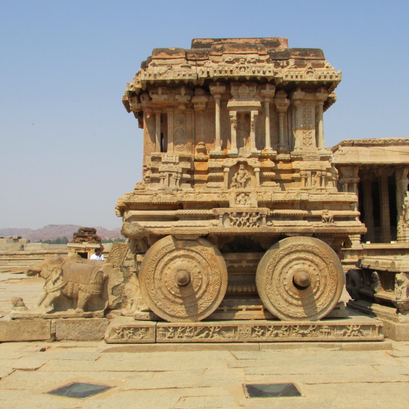 art and craft, rock chariot, 2K, history, no people, craft, temple, clear sky, ancient civilization, the past, place of worship, carving, outdoors, sky