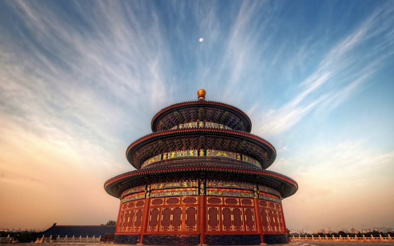 building exterior, built structure, sky, green, ornate, low angle view, travel, history, tourism, travel destinations, city, sunset, 1080P, no people