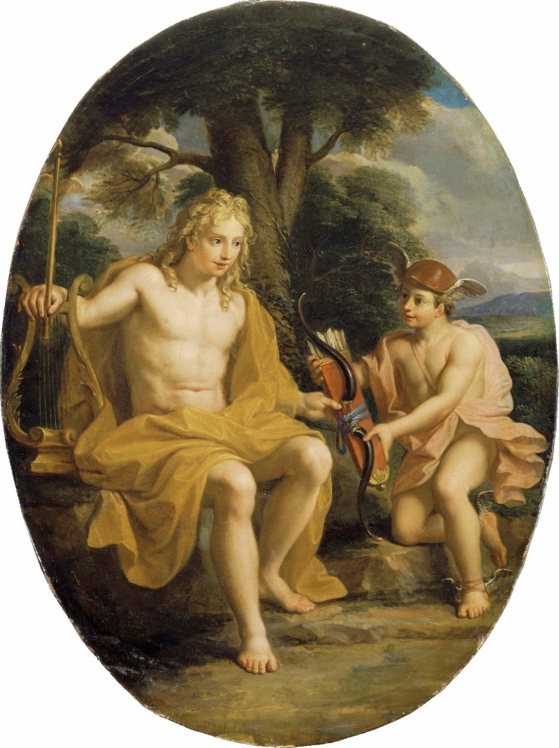 1080P, friendship, classic art, painting, fashion, clothing, Greek mythology, sitting, men, young women, couple - relationship, adult, positive emotion