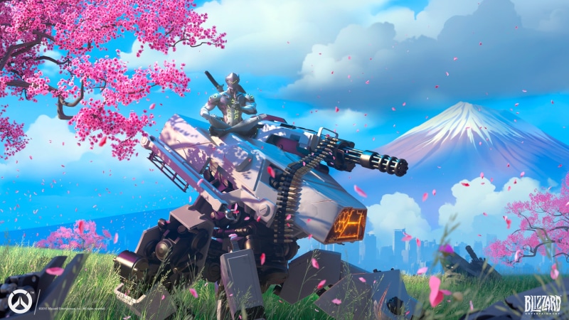 representation, outdoors, nature, Genji (Overwatch), decoration, no people, art and craft, game, digital, Overwatch, cloud - sky, sky, animal representation