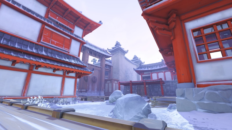 Hanamura (Overwatch), spirituality, nature, religion, frozen, outdoors, building exterior, concrete, built structure, real people, incidental people, cold temperature