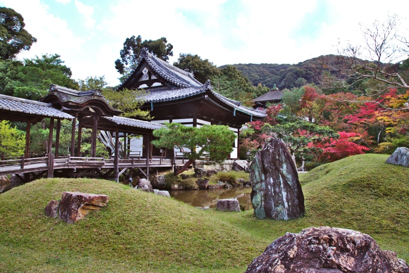 garden, religion, built structure, no people, building, plant, belief, park - man made space, building exterior, solid, leaves, autumn, sky, tree, architecture