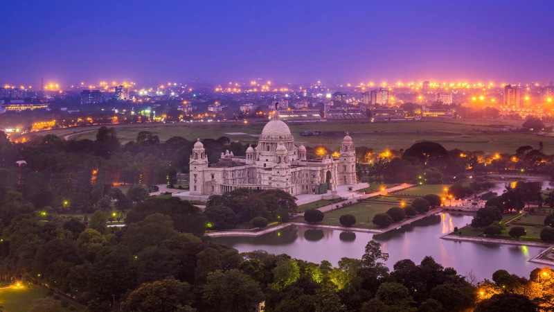 India, Kolkata, West Bengal, lights, Victoria Memorial, 1080P