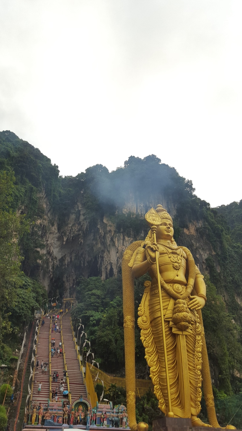 art and craft, tourism, clear sky, Kuala Lumpur, statue, batu cave, gate, built structure, the holy land, Batu, Malaysia, day, belief, cultures, representation
