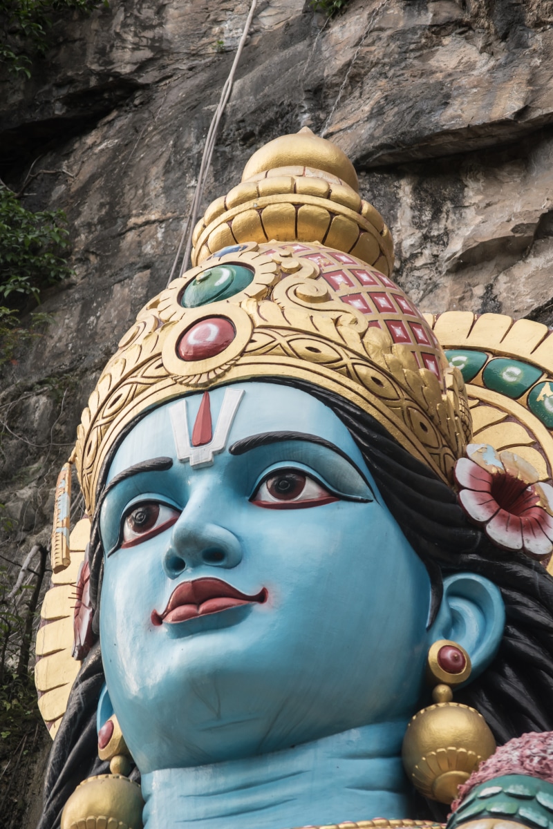 hindi, close-up, sculpture, religious, building, goddess, cave, male likeness, malaysia, spirituality, art and craft, 5K, god, human representation, statue
