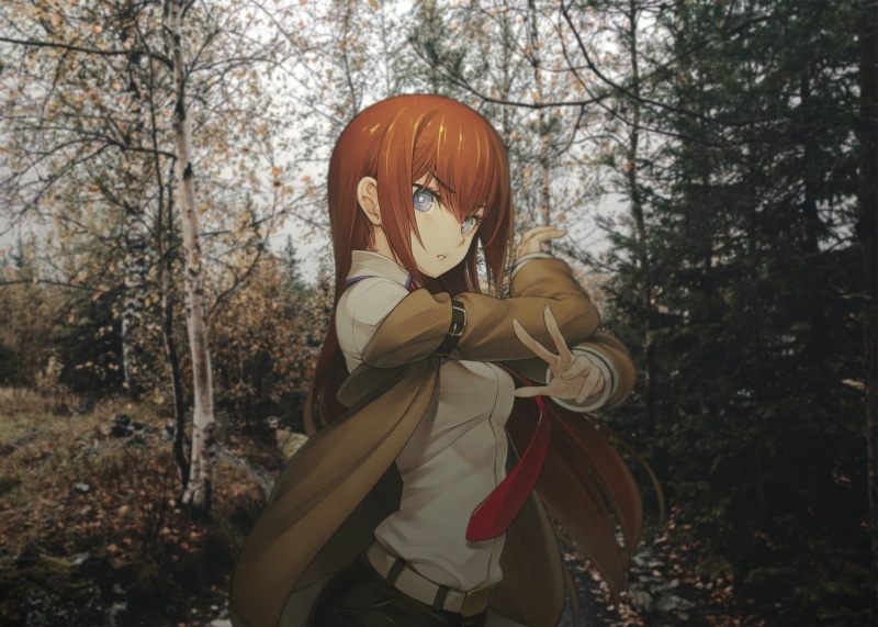 1080P, 2D, irl, blue eyes, anime, redhead, anime girls, Makise Kurisu