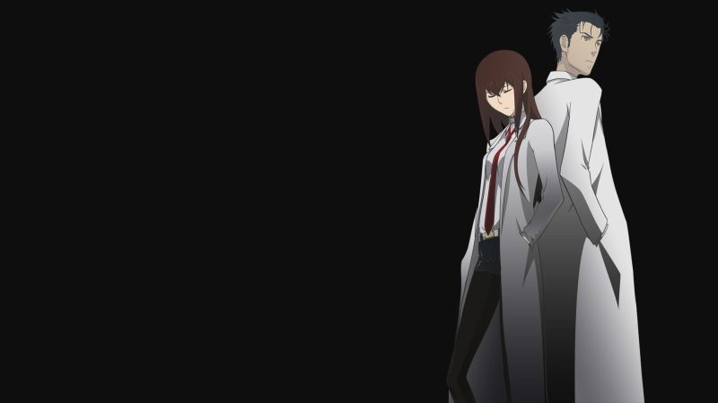 black background, creativity, Steins;Gate, no people, copy space, art and craft, female likeness, Makise Kurisu, standing, mannequin, male likeness, anime