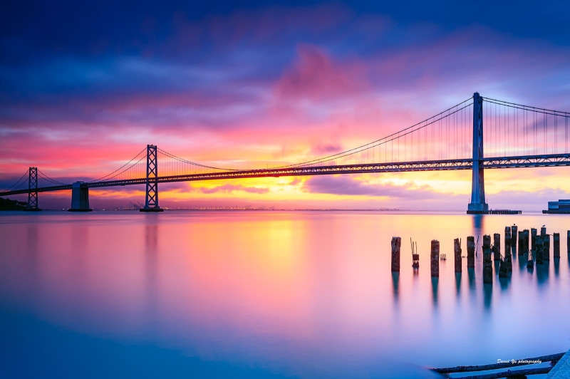 720P, Long  exposure, Sunrise, bridge - Man Made Structure, california, long exposure, uSA, cityscape, bridge, suspension Bridge, golden, sky, famous Place