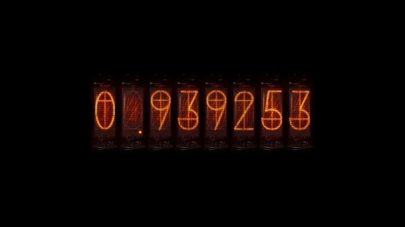 no people, light - natural phenomenon, number, Nixie Tubes, sign, Steins;Gate, anime, western script, black background, illuminated, lighting equipment