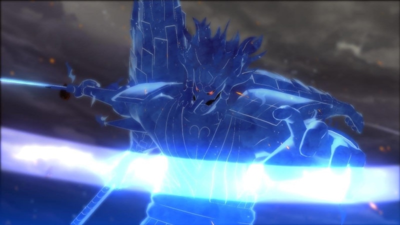 one animal, transparent, glowing, light, Naruto, Video Game, blue, Susanoo (Naruto), indoors, motion, light - natural phenomenon, Naruto Shippuden: Ultimate Ninja Storm Revolution