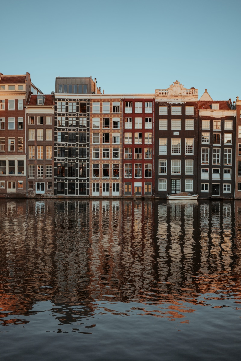 building exterior, concrete, canal, body, window, street, no people, white, house, housing, building, built structure, architecture, day, apartment, outdoors