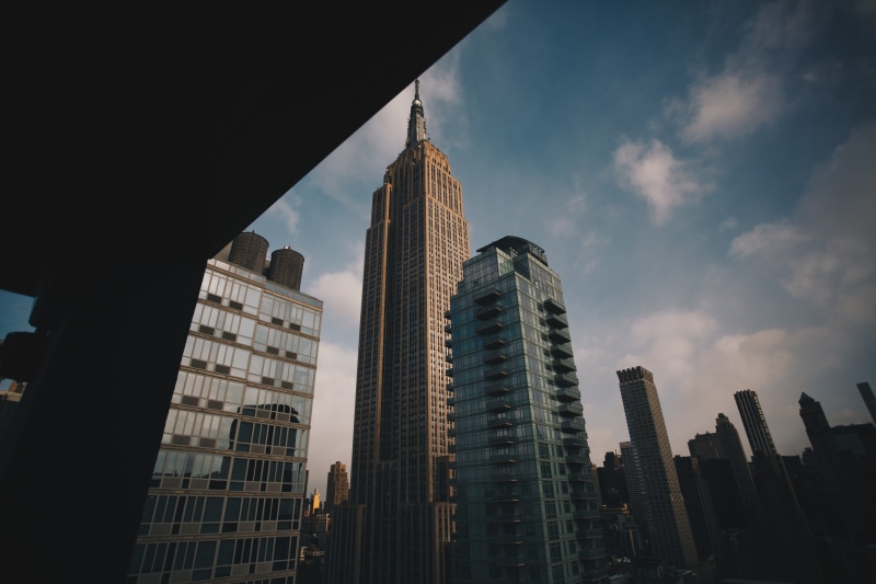 street photography, built structure, concrete, landscape, daylight, 4K, low angle view, city, nyc, architecture, buildings, high, empire state building