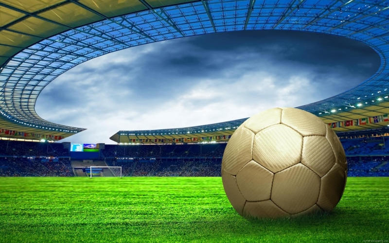 stadium, green, football, ball, white, 1080P, sport, balloon, field, soccer