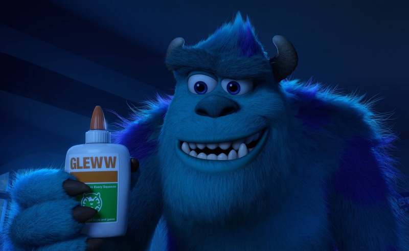 colored background, toy, studio shot, representation, university, 2K, evil, people, mammal, fun, arts culture and entertainment, mike, Monsters Inc, sullivan