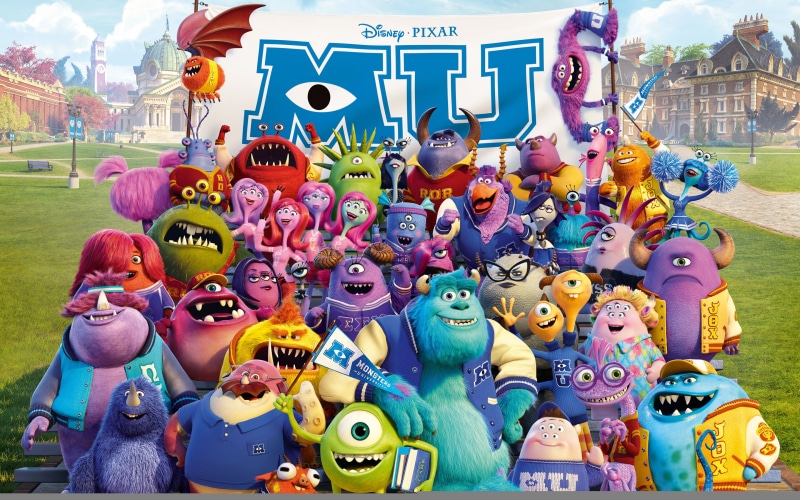 cartoon, Monsters, Monsters Inc., Academy of monsters, company, students, 2K, Monsters University, Inc.