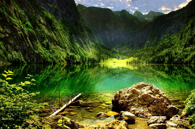 2K, idyllic, germany, green Color, romantic, berchtesgaden, salet, european Alps, solid, landscape, no People, königssee, holiday, green forest, rock