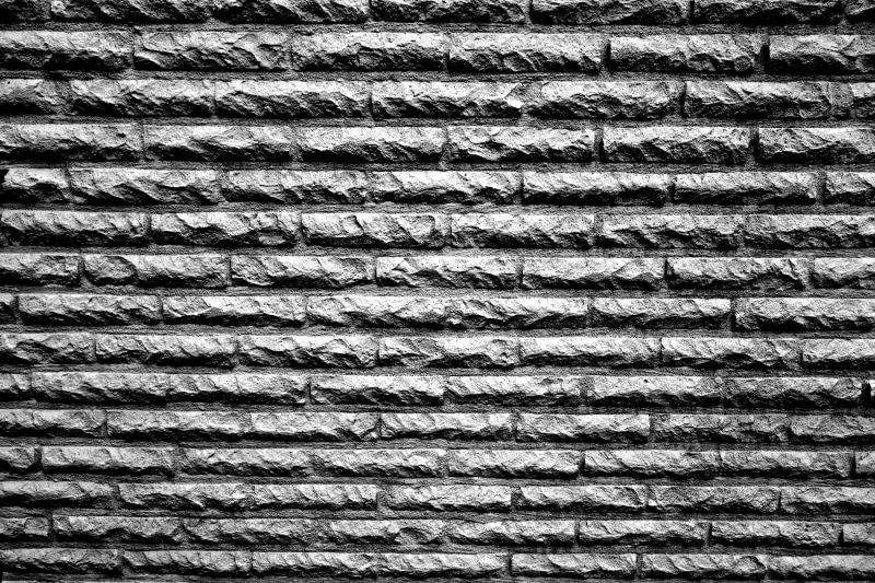brick wall, textured, wall, black and white, pattern, house, outdoors, stone, metal, material, grey, structure, texture, repetition, brick texture, full frame