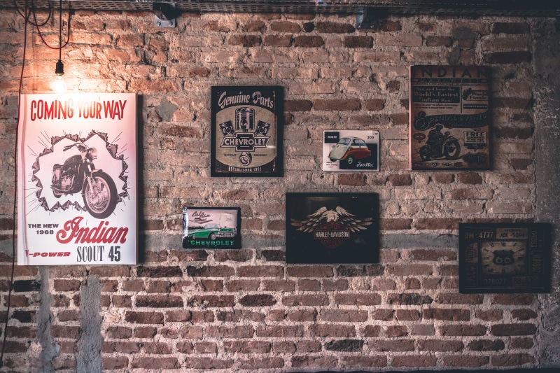 vintage, concrete, day, design, built structure, poster, creativity, indoors, brick wall, light, 5K, art and craft, travel, text, surface, wall, architecture