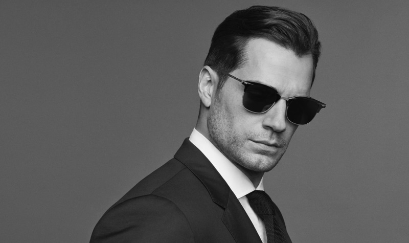 photo, 1080P, glasses, face, black and white, male, Henry Cavill