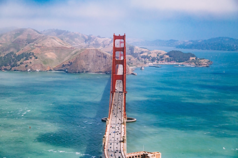 tranquility, tower, mountain, tourist, day, architecture, bay Of Water, tranquil scene, transportation, golden, gate, landscape, coastline, bridge - Man Made Structure