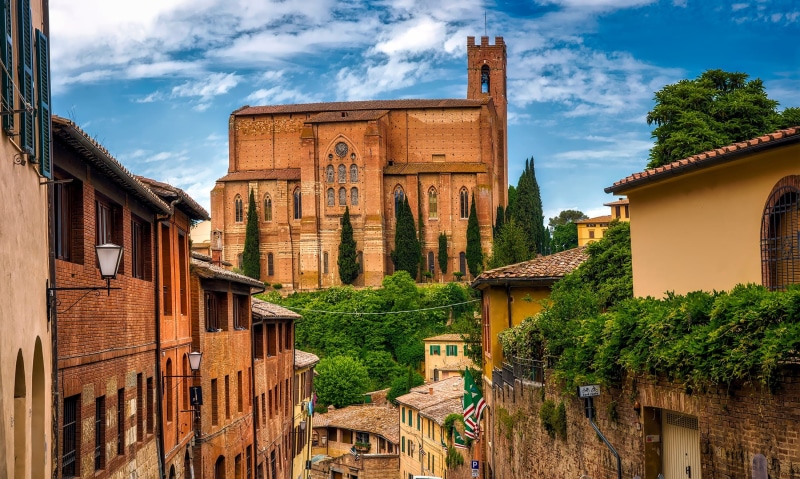 built structure, Basilica of San Domenico, traditional, nature, home, italy, buildings, building, no people, travel destinations, siena, street, brown