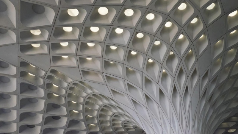 pattern, lighting equipment, indoors, modern, built structure, illuminated, architectural feature, ceiling, backgrounds, architecture, mumbai, 1080P, low angle view