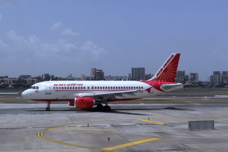 sky, nature, mumbai, building exterior, travel, airport runway, architecture, white, airplane, red, air india, outdoors, commercial airplane, built structure