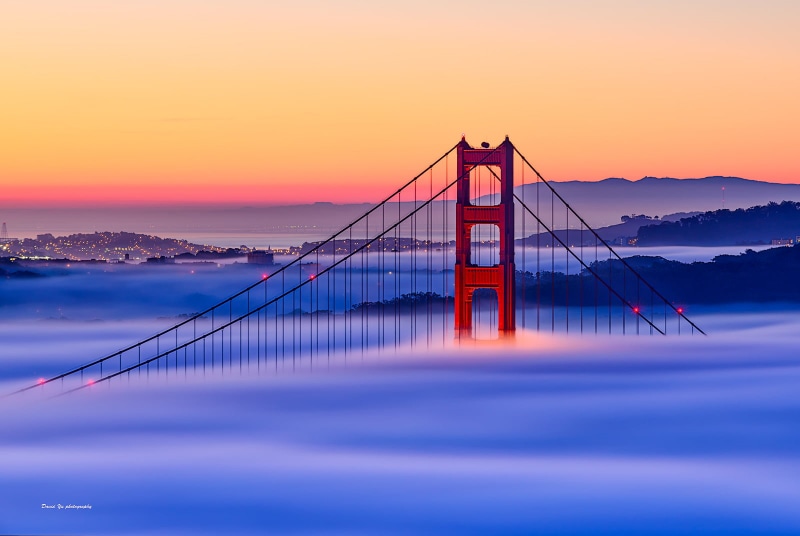 famous Place, cityscape, sea, fogs, california, golden, gate, 720P, fog, golden  gate  bridge, suspension Bridge, architecture, sky, Golden Gate Bridge