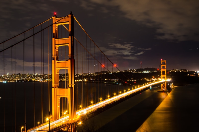 night, cityscape, golden, uSA, 4K, gate, bridge, california, Golden Gate Bridge, san Francisco County, sea, architecture, bridge - Man Made Structure