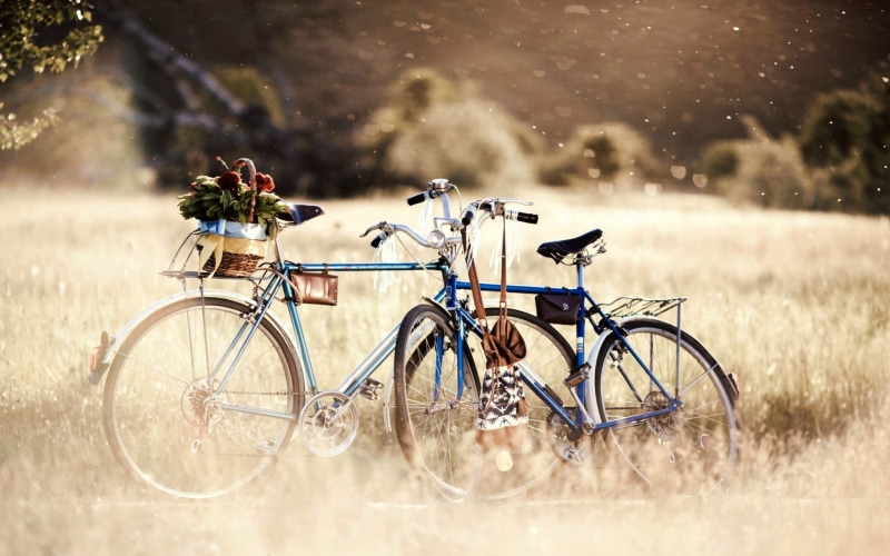 blue, travel, stationary, sport, wheel, outdoors, mood, commuter, bokeh, great, selective focus, HD, bike, transportation, different, full screen