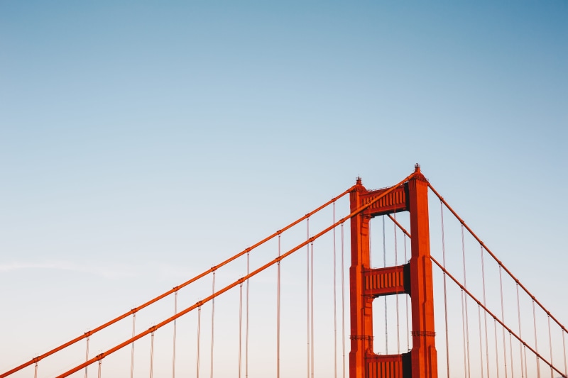 red, room for text, architecture, built structure, golden, gate, steel, simple, sky, connection, golden gate, san francisco, no people, steel bridge, day