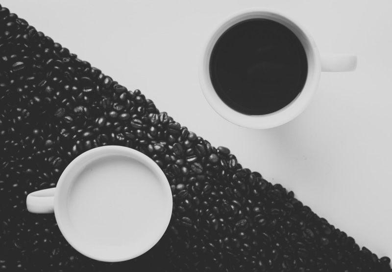 crockery, food, nature, black color, Yin and Yang, hot drink, mug, no people, tea cup, two, black tea, coffee - drink, caffeine, black coffee, non-alcoholic beverage
