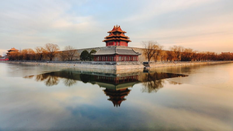 beijing, 4K, forbidden city, asia, castle, palace museum, china, reflection, palace, turret, museum, turret of palace museum, moat