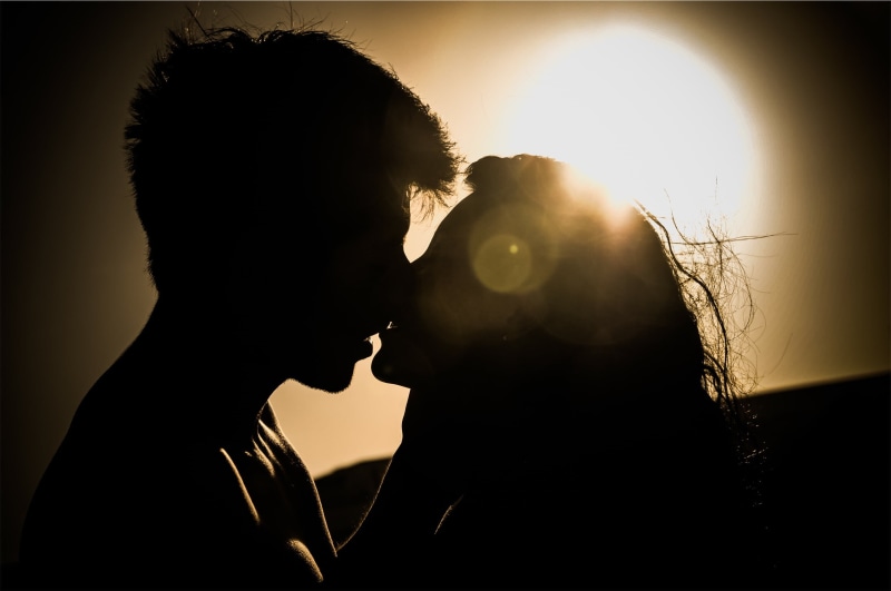 guy, kiss, people, face to face, coupe, couple - relationship, young couple, adult, romance, portrait, young men, love, sunset, young, young adult, woman