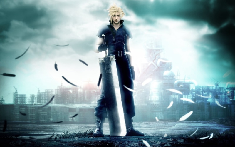night, females, standing, building exterior, buster sword, man, women, human representation, urban Scene, young Adult, large, fantasy, horror, city, statue