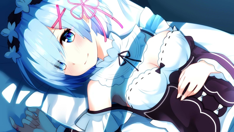 white, character, no people, girl, still life, high angle view, nature, Rem (Re: Zero), top, blue, 1080P, purple, representation, anime, pattern, day