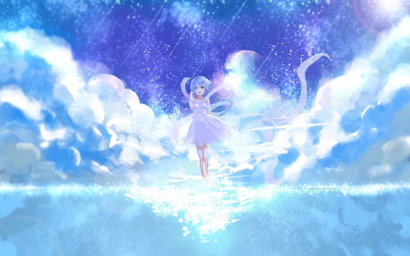 Re:Zero Kara Hajimeru Isekai Seikatsu, young women, blue, Rem (Re: Zero), women, one person, young adult, digital composite, female, winter, leisure activity