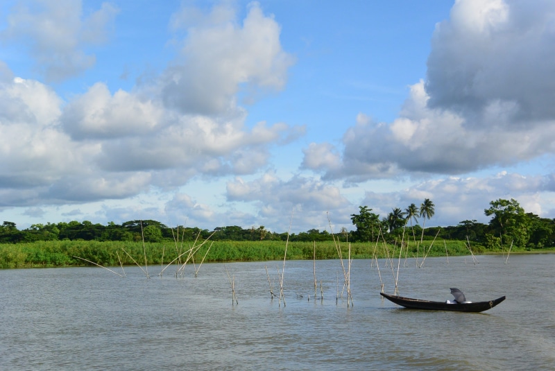 sky, day, waterfront, non-urban scene, water, fisherman, scenics - nature, meghna, rural, mode of transportation, anchored, tranquil scene, beauty in nature