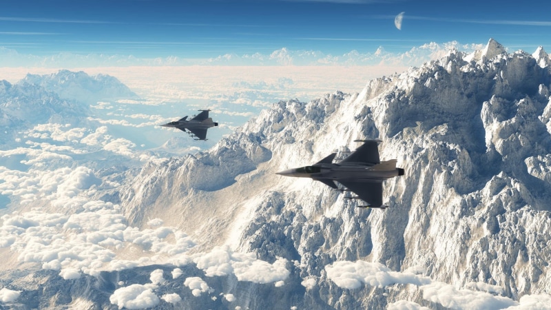 tranquil scene, snowcapped mountain, sky, flying, 1080P, aircrafts, aircraft, travel, day, cold temperature, air vehicle, scenics - nature, military, no people
