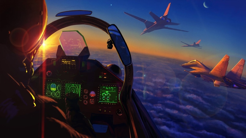 flying, Su-30, mid-air, nature, journey, accompanies, aerospace industry, display panel devices, cockpit, sky, cloud - sky, technology, mode of transportation