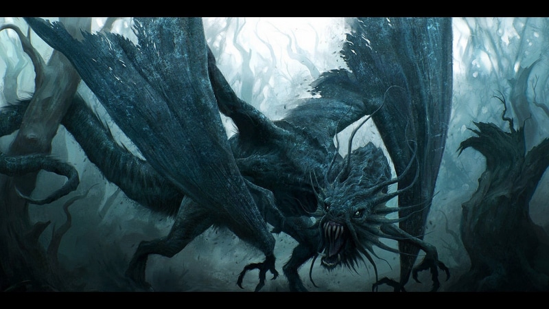transfer print, Jabberwocky, digital art, marine, animal themes, day, swimming, mammal, trees, surrounded, underwater, undersea, no people, tree