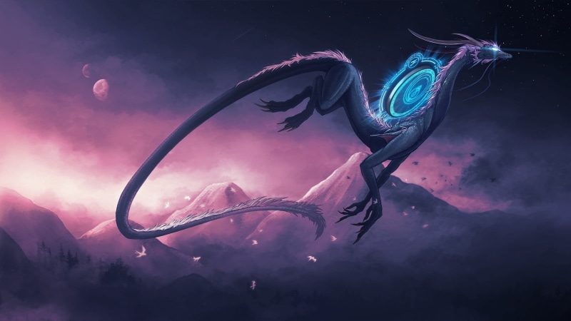animals in the wild, marine, water, outdoors, pink color, night, dragon, fantasy art, nature, artwork, digital, animal, vertebrate, no people, gray, animal themes