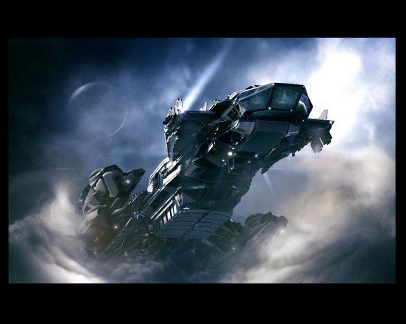 destruction, night, Star Citizen, aggression, industry, nature, ominous, space, black, art, airship, technology, storm, auto post production filter, robot