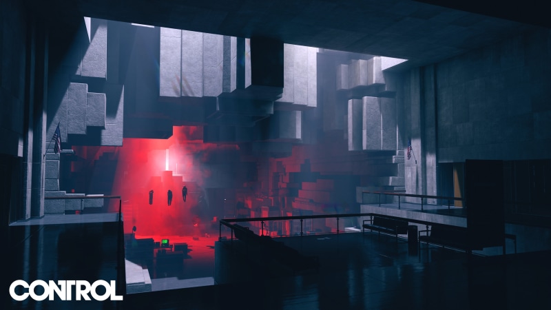 Brutalism, floating, Control, Remedy Games, 4K, red