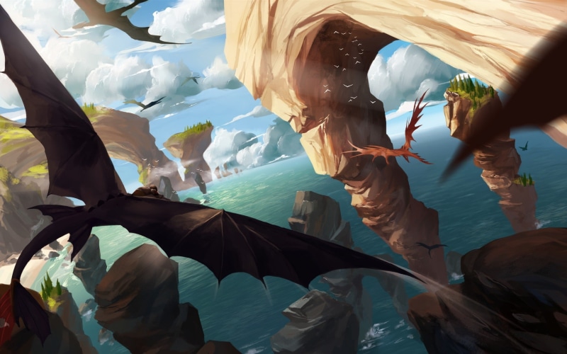 dragon, fantasy art, How to Train Your Dragon, artwork, How to Train Your Dragon 2, 1080P