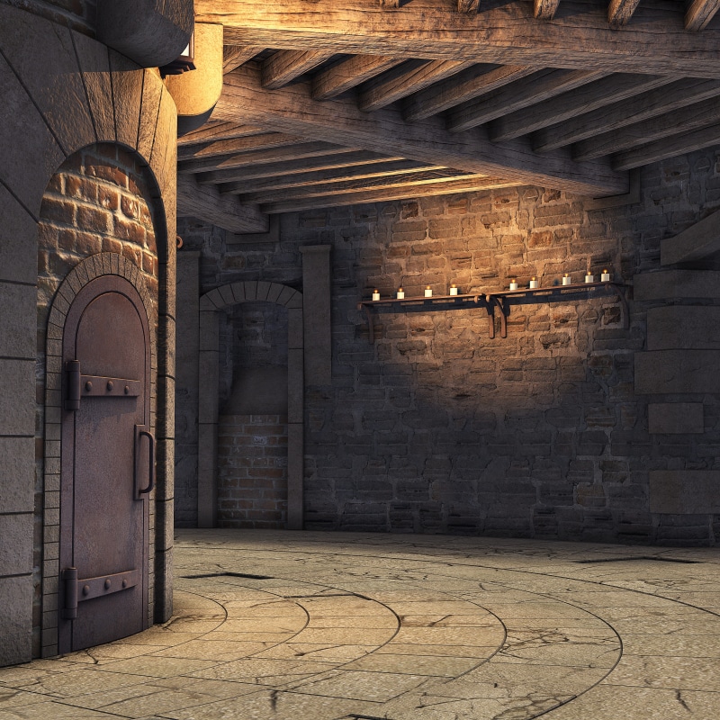 wooden beams, wooden, arch, render, architectural column, door, hauswand, cracks, vintage, brown, lighting equipment, 4K, in a row, stage, ceiling, illuminated