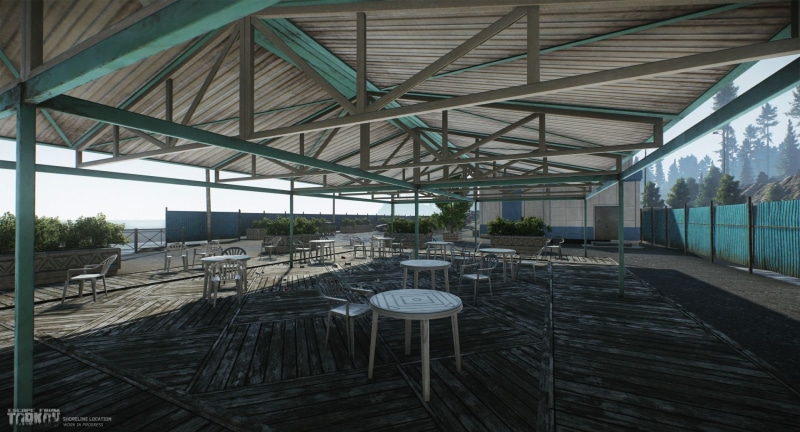 mmorpg, wood - material, Escape from  Tarkov, domestic room, 1080P, table, absence, roof, stack, roof beam, War Game, Tactical Game, architecture, indoors