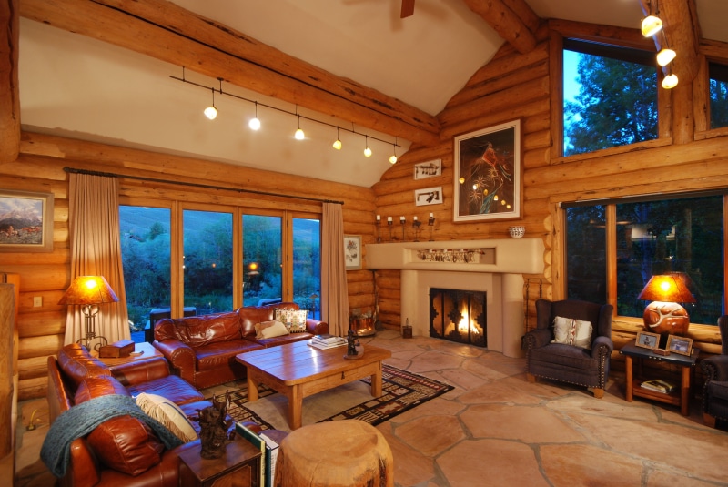 sofa, wooden, flooring, lifestyles, burning, brown, built structure, roof beam, electric Lamp, fireplace, no People, luxury, decor, style, fire - Natural Phenomenon