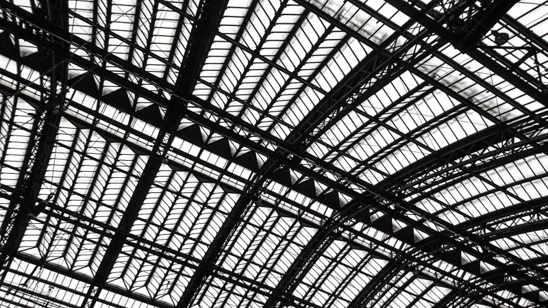 day, structures, industry, roof, building, glass - material, architectural feature, backgrounds, metal, skylight, pattern, architecture, full frame, steel